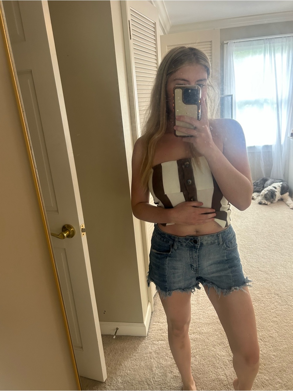 Altar'd State two toned denim shorts